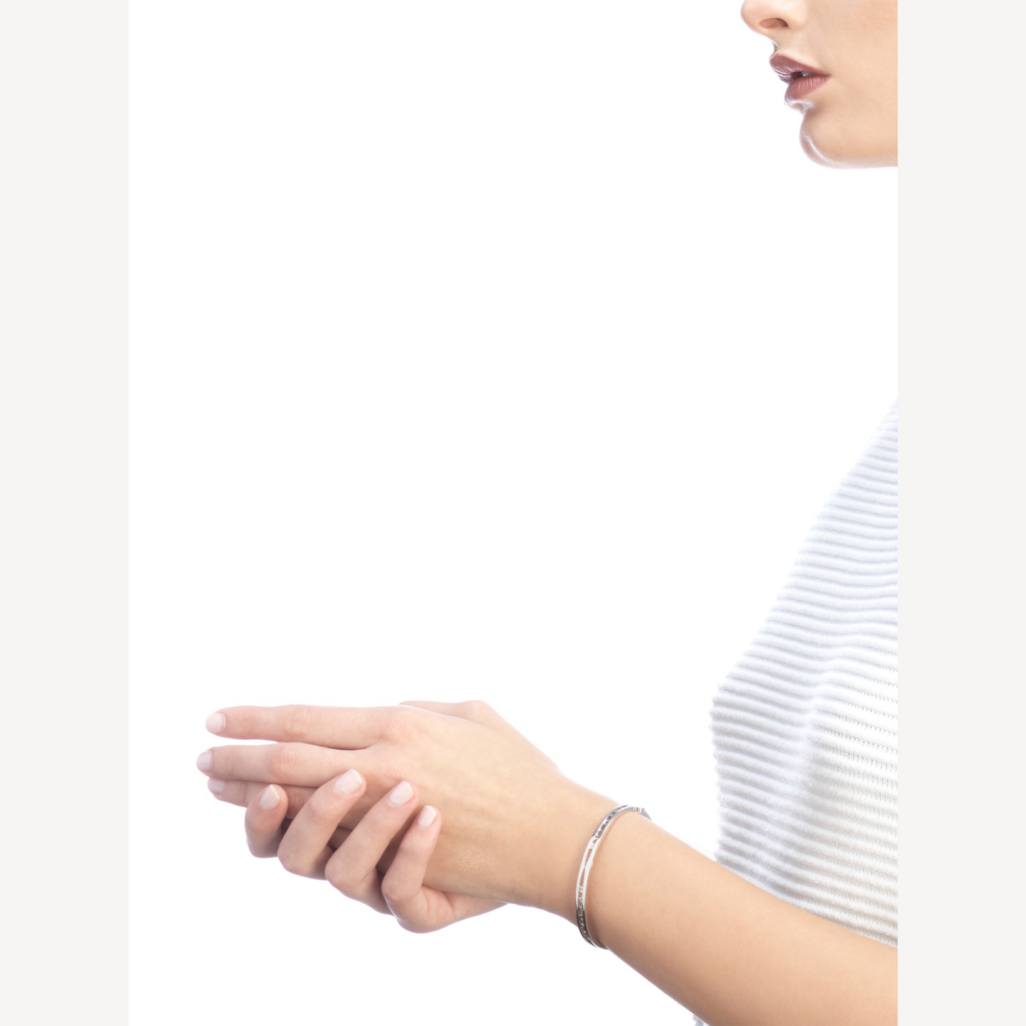 [AURORA]ZERO 1 SPIRAL LOGO SILVER BRACELET
