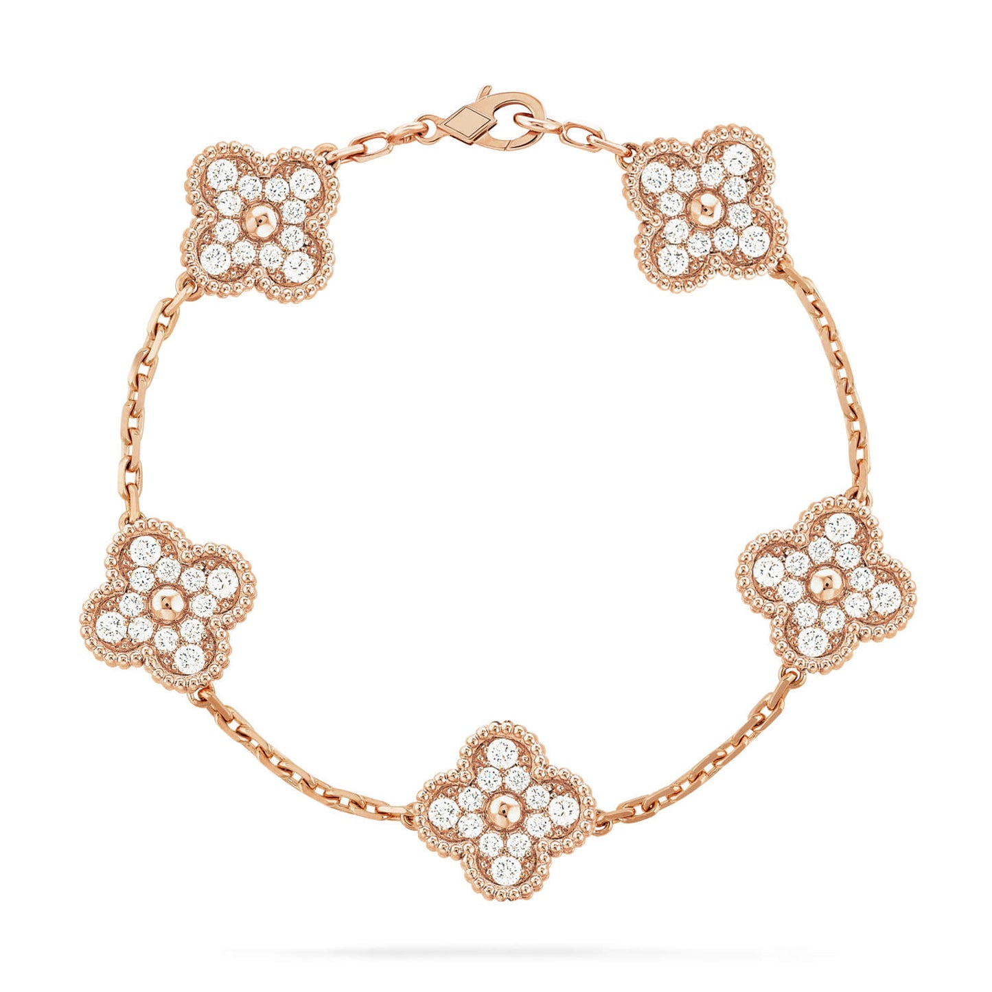 [AURORA]CLOVER 5 MOTIF FULL DIAMOND BRACELET COLLECTION