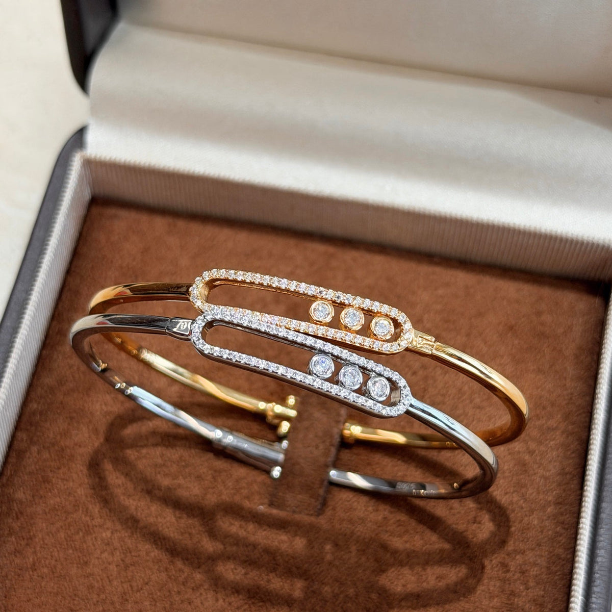 [AURORA]Move Pavé Diamond Bangle Bracelet M