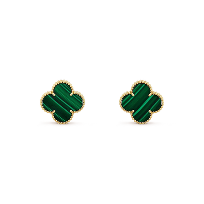[basloveJW]CLOVER MINI 9,5MM MALACHIT OHRRINGE