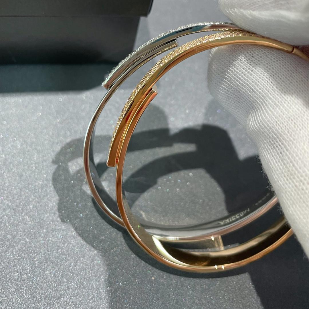 [AURORA]Move Noa Rose Gold Pavé Diamond Bangle Bracelet