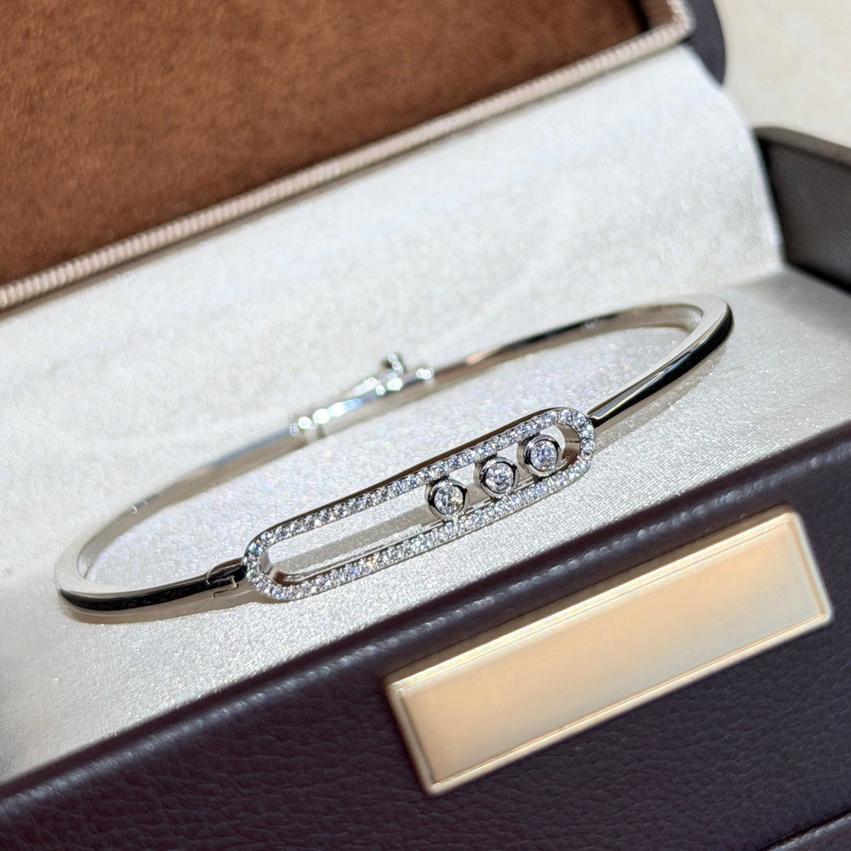 [AURORA]Move Pavé Diamond Bangle Bracelet M