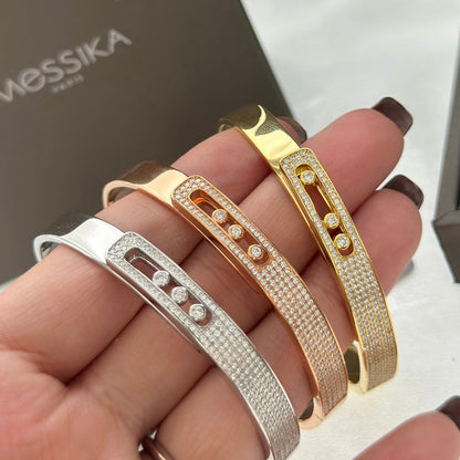 [AURORA]Move Noa Rose Gold Pavé Diamond Bangle Bracelet