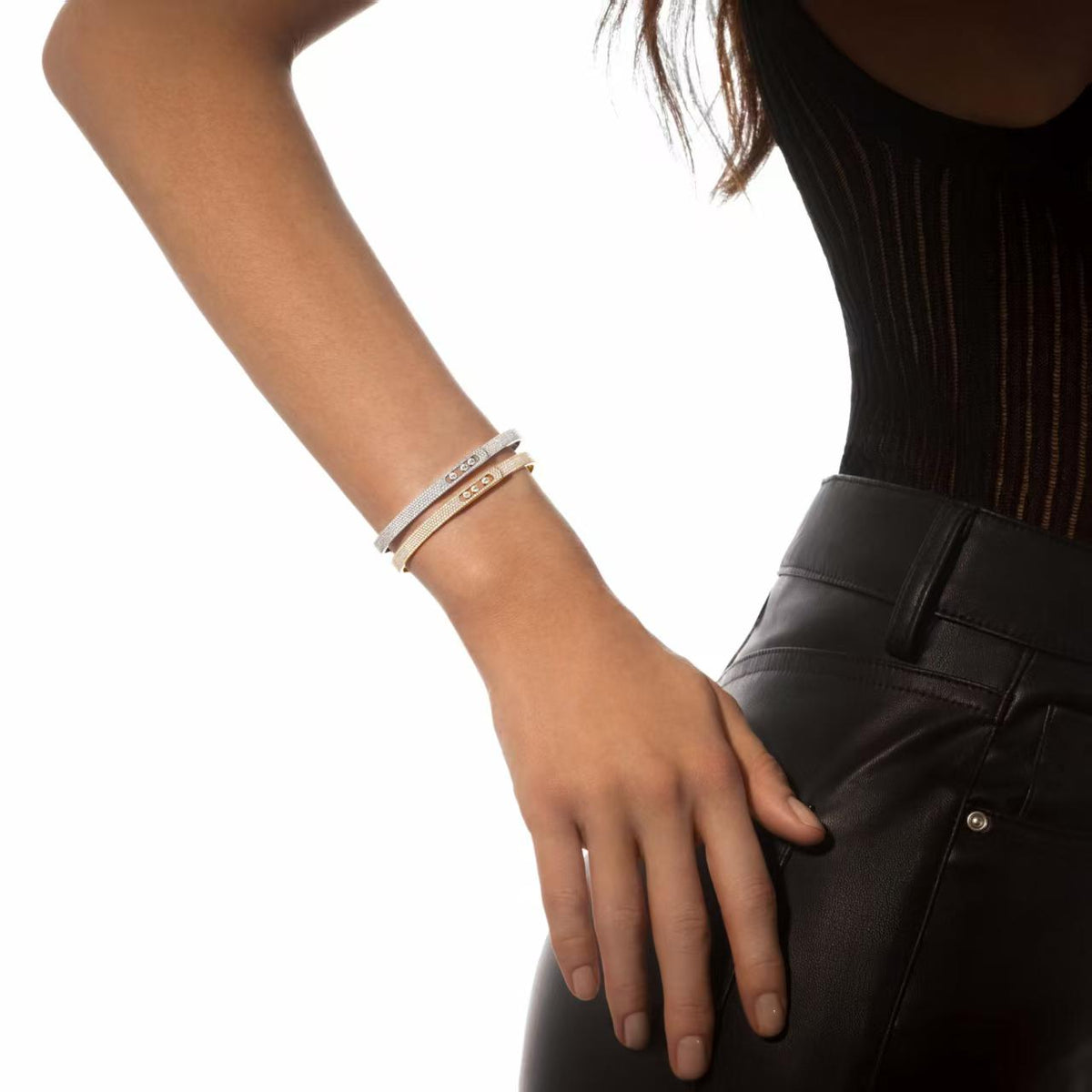 [AURORA]Move Noa Full Pavé Diamond Bangle Bracelet