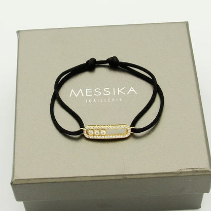 [AURORA]Messika Care(s) pink cord pavé bracelet