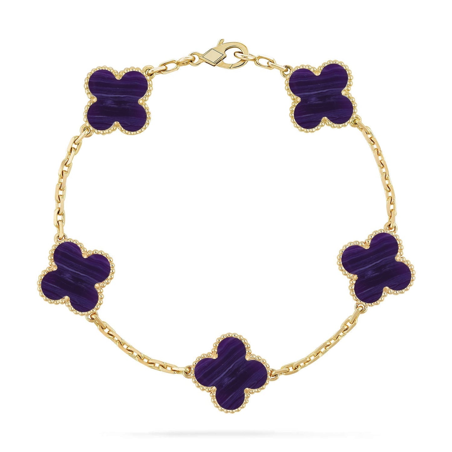 [AURORA]CLOVER 5 MOTIF PURPLE STRIPES BRACELET COLLECTION