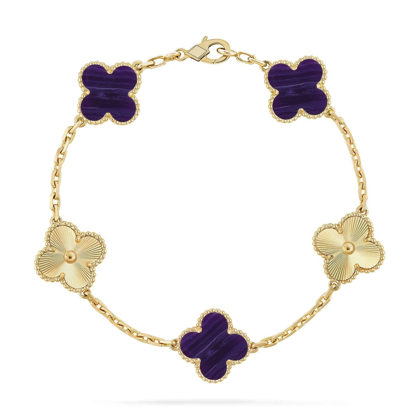 [AURORA]CLOVER 5 MOTIF PURPLE STRIPES BRACELET COLLECTION