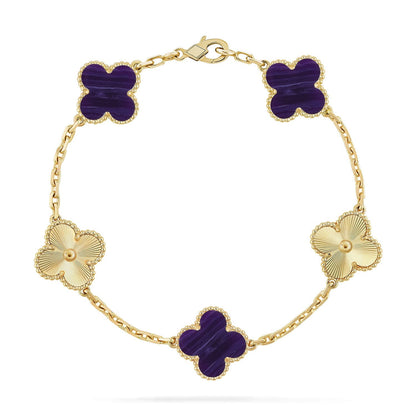 [AURORA]CLOVER 5 MOTIF PURPLE STRIPES BRACELET COLLECTION