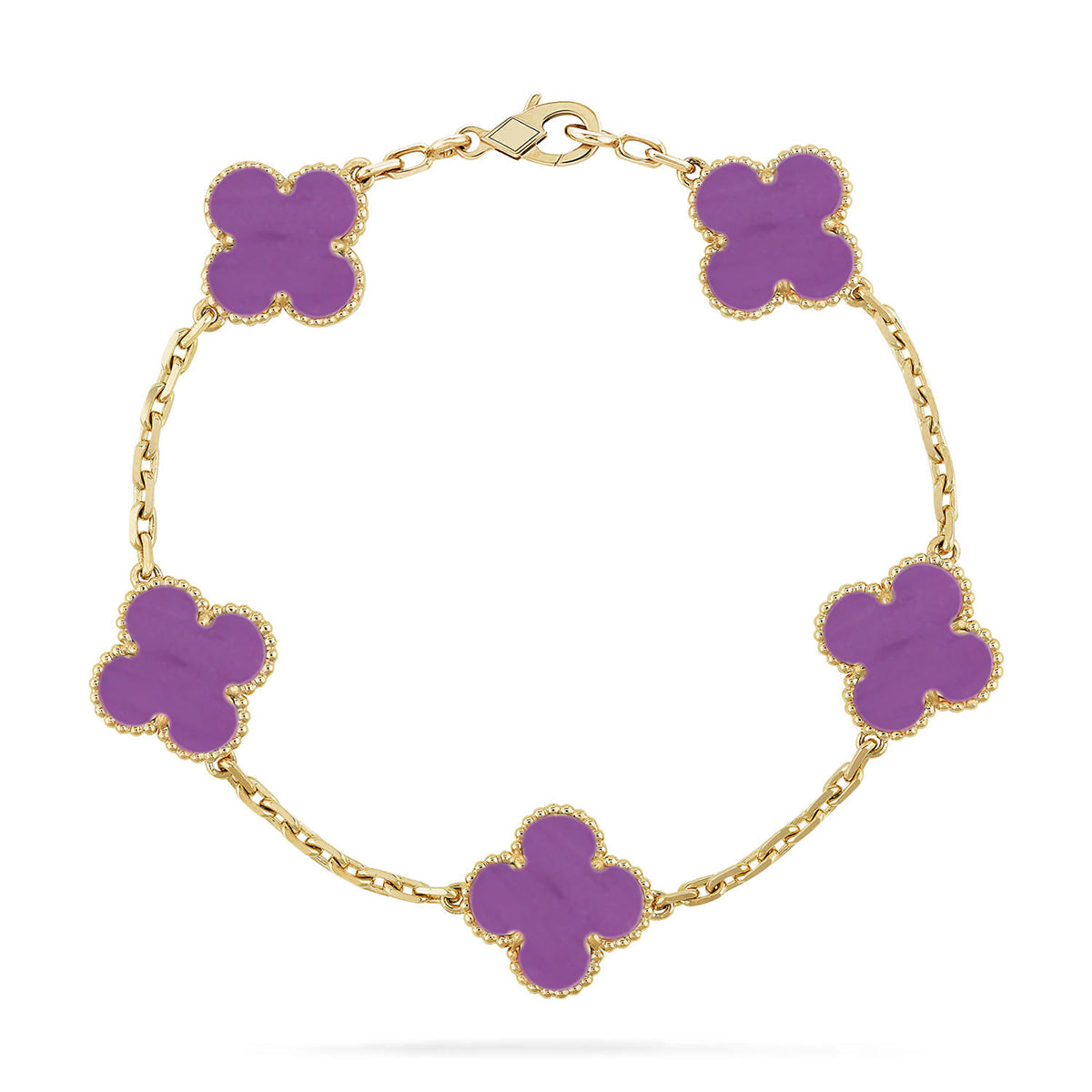 [AURORA] CLOVER 5 MOTIF VIOLET BRACELET COLLECTION