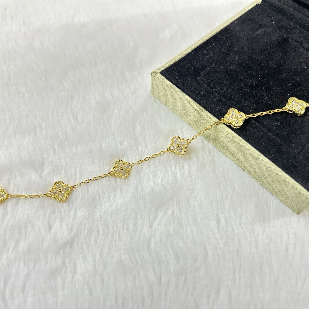 [AURORA]CLOVER 6 MOTIF DIAMOND BRACELET