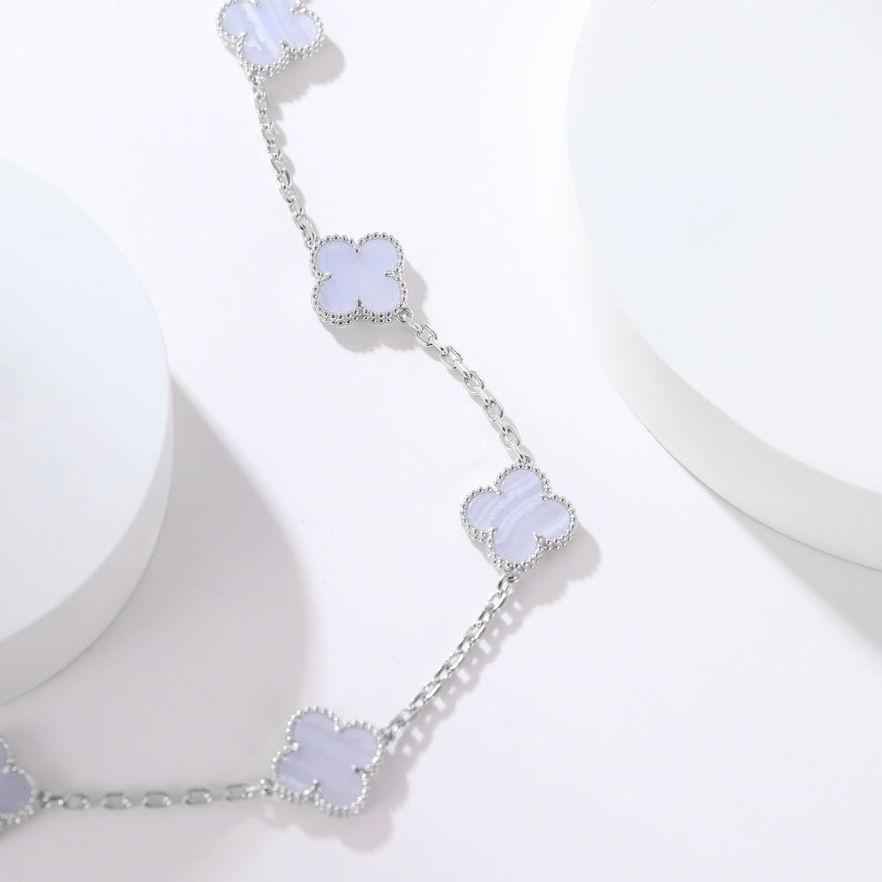 [basloveJW]CLOVER 10 MOTIVE LILA CHALCEDON HALSKETTE