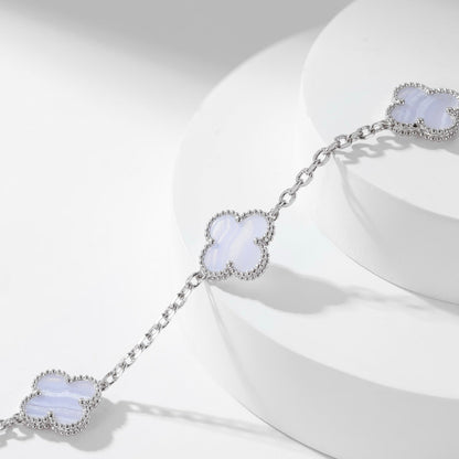 [basloveJW]CLOVER 10 MOTIVE LILA CHALCEDON HALSKETTE