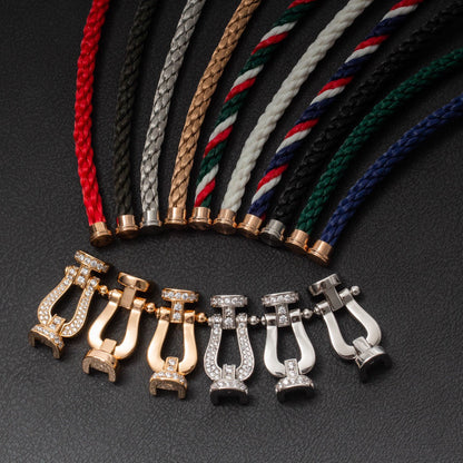 [AURORA]FORCE LARGE HORSESHOE HALF DIAMOND BRACELET ROSE GOLD