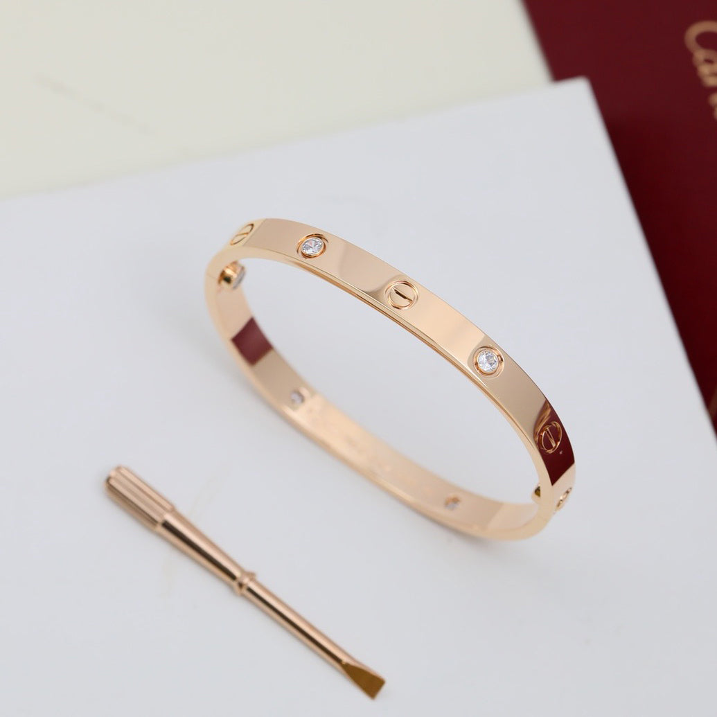 [AURORA]LIEBESARMBAND 6,1 MM 4 DIAMANTEN 