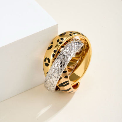 [AURORA]TRINITY  RING LEOPARD PRINT