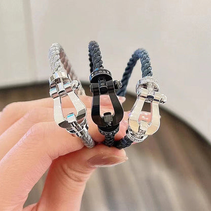 [AURORA]FORCE LARGE HORSESHOE FULL DIAMOND BRACELET GOLD