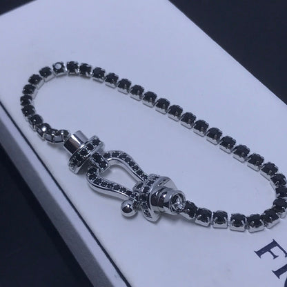 [AURORA]FORCE  LARGE HORSESHOE FULL DIAMOND TENNIS BRACELET