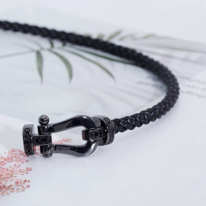 [AURORA]FORCE LARGE SERIES HORSESHOE BLACK SAMURAI BRACELET