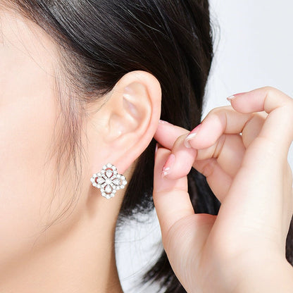 [AURORA]LOOP EARRINGS FULL MOTIF DIAMOND 16MM