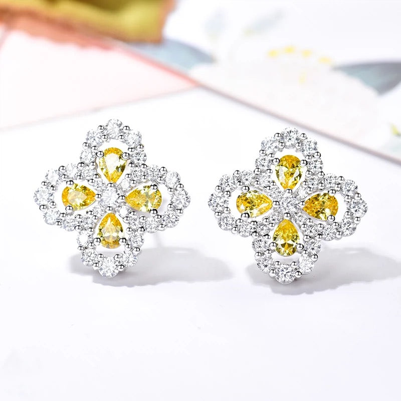 [AURORA]LOOP EARRINGS FULL MOTIF DIAMOND 16MM