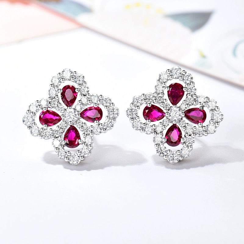 [AURORA]LOOP EARRINGS FULL MOTIF DIAMOND 16MM