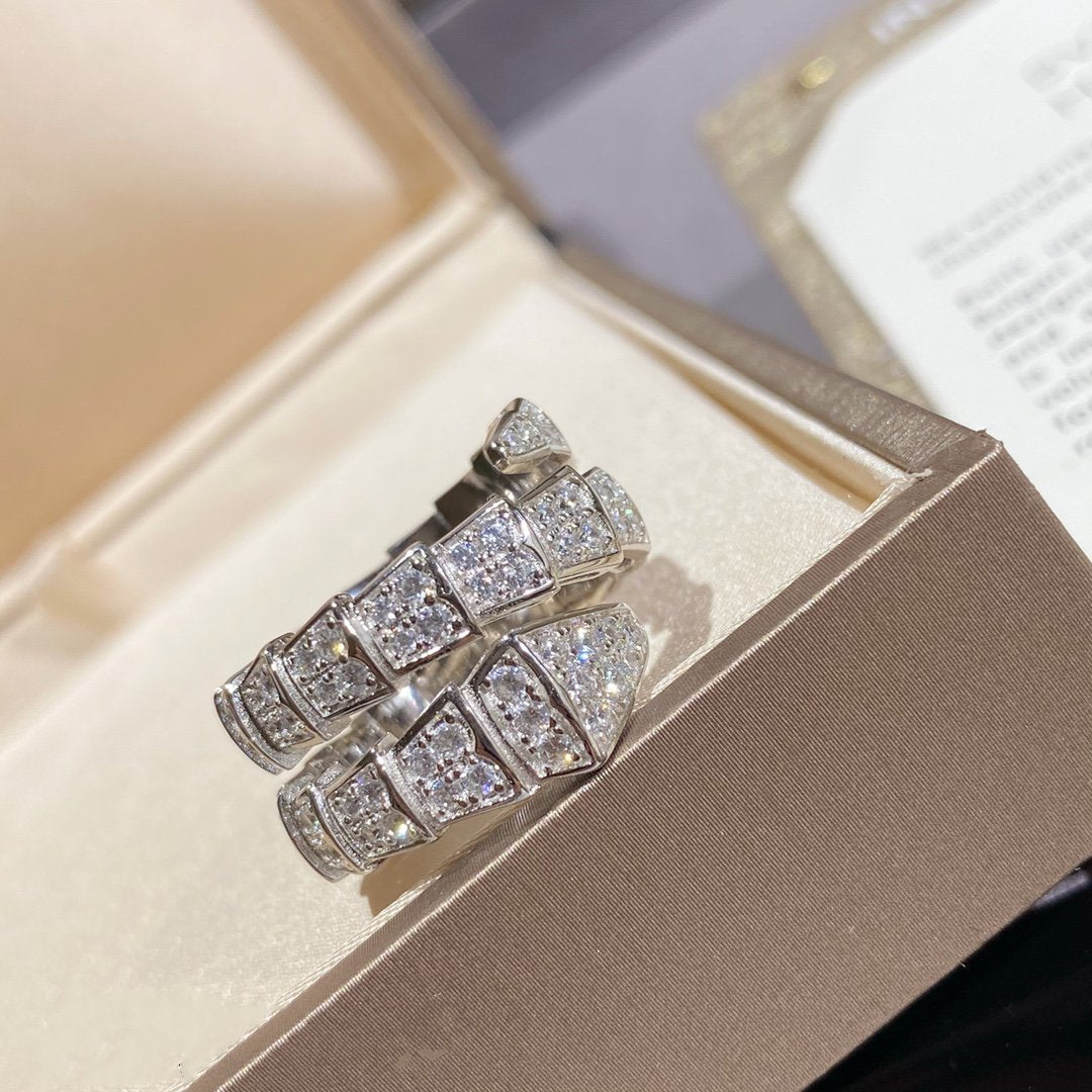 [AURORA]SERPENTI DOPPELRING SILBER MIT DIAMANTEN