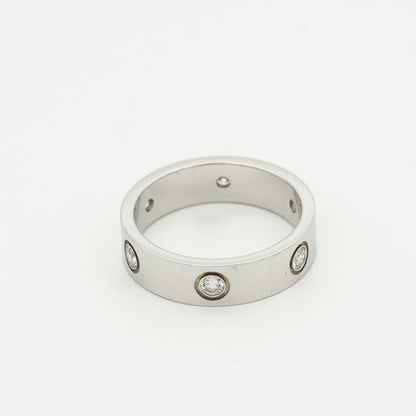 [AURORA]LIEBESRING 5,5 MM 6 DIAMANTEN SILBER