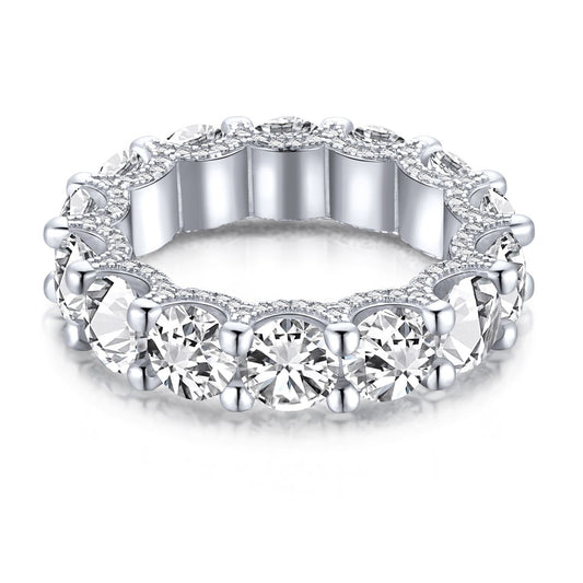 [AURORA]Gorgeous Round Cut Tennis Ring