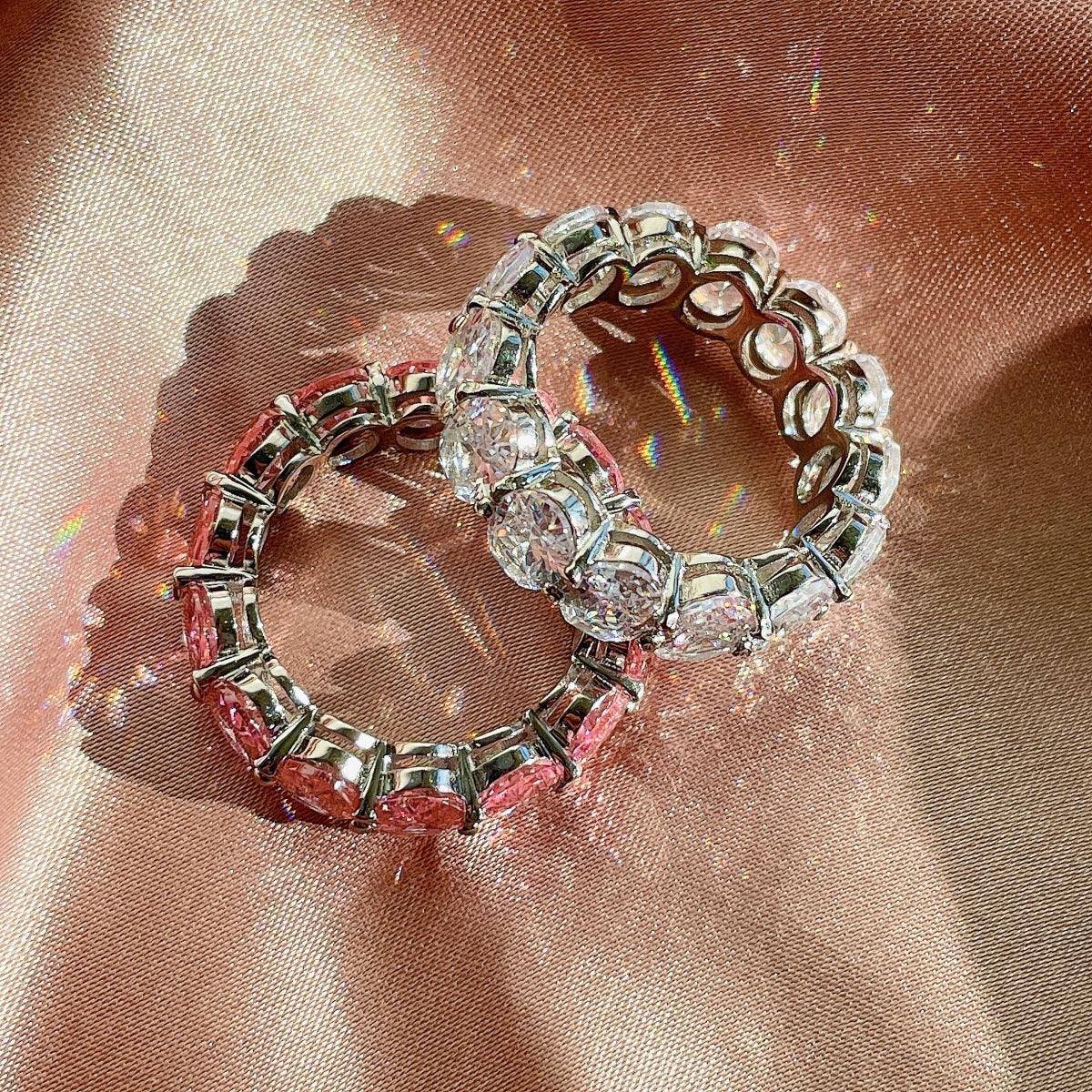 [AURORA]Dainty Elongated Cushion Cut Tennis Ring