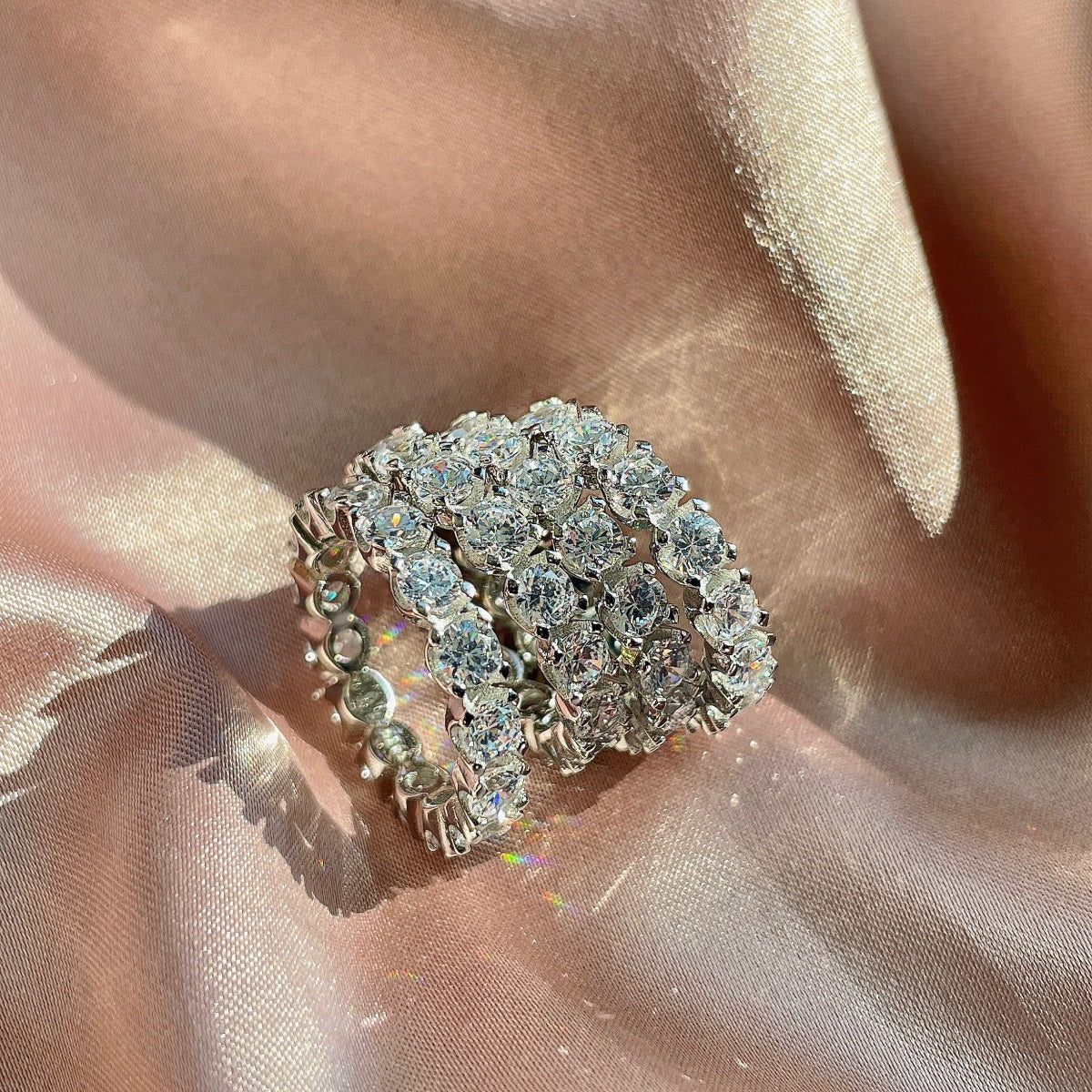 [AURORA]Eternity Round Cut Tennis Ring