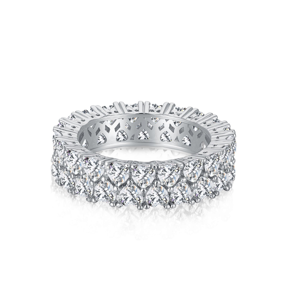[AURORA]Sparkling Full Heart Ring