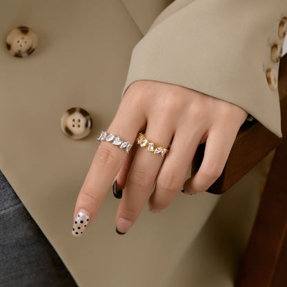[AURORA]Delicate Multi Cut Ring