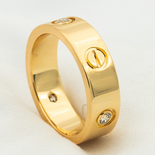 [AURORA]LOVE RING 5.5MM 3 DIAMONDS PINK GOLD