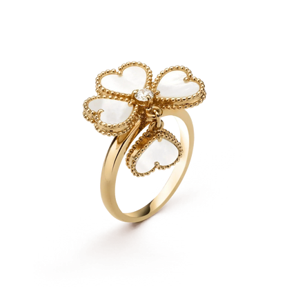 [AURORA]SWEET CLOVER WHITE MOP RING