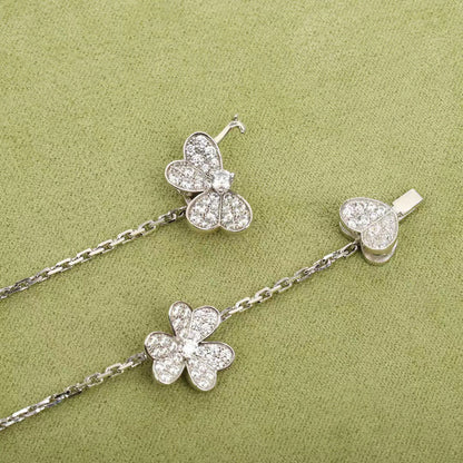 [basloveJW]FRIVOLE SILBERNE HALSKETTE MIT 9 BLUMEN