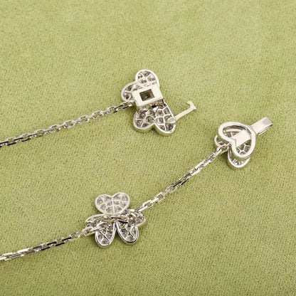 [basloveJW]FRIVOLE SILBERNE HALSKETTE MIT 9 BLUMEN