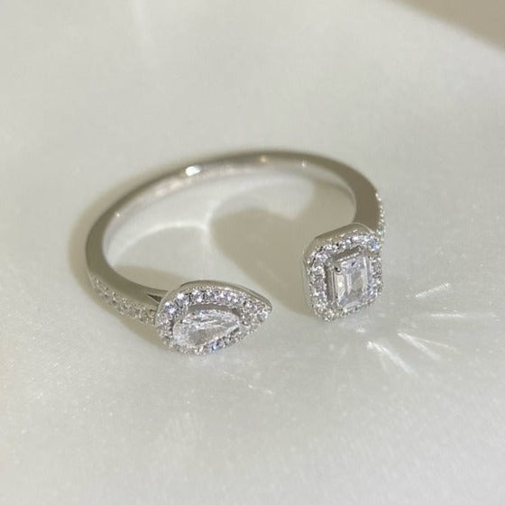 [AURORA]MY TWIN TOI & MOI SILVER DIAMOND RING