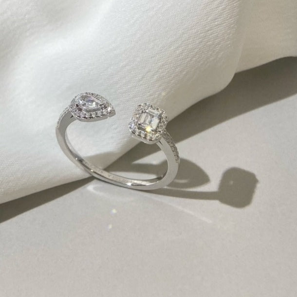[AURORA]MY TWIN TOI & MOI SILVER DIAMOND RING