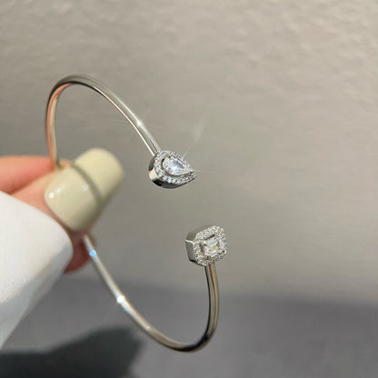 [AURORA]JONC FLEX MY TWIN TOI & MOI SILVER DIAMOND BRACELET