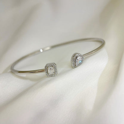[AURORA]JONC FLEX MY TWIN TOI & MOI SILVER DIAMOND BRACELET