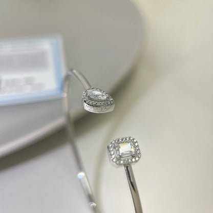 [AURORA]JONC FLEX MY TWIN TOI & MOI SILVER DIAMOND BRACELET