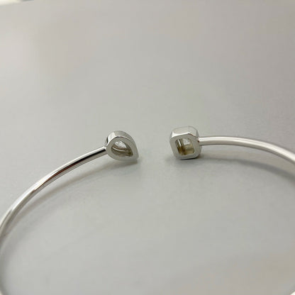 [AURORA]JONC FLEX MY TWIN TOI & MOI SILVER DIAMOND BRACELET