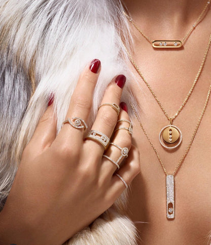 [AURORA]LUCKY MOVE PM NECKLACE PINK GOLD DIAMOND