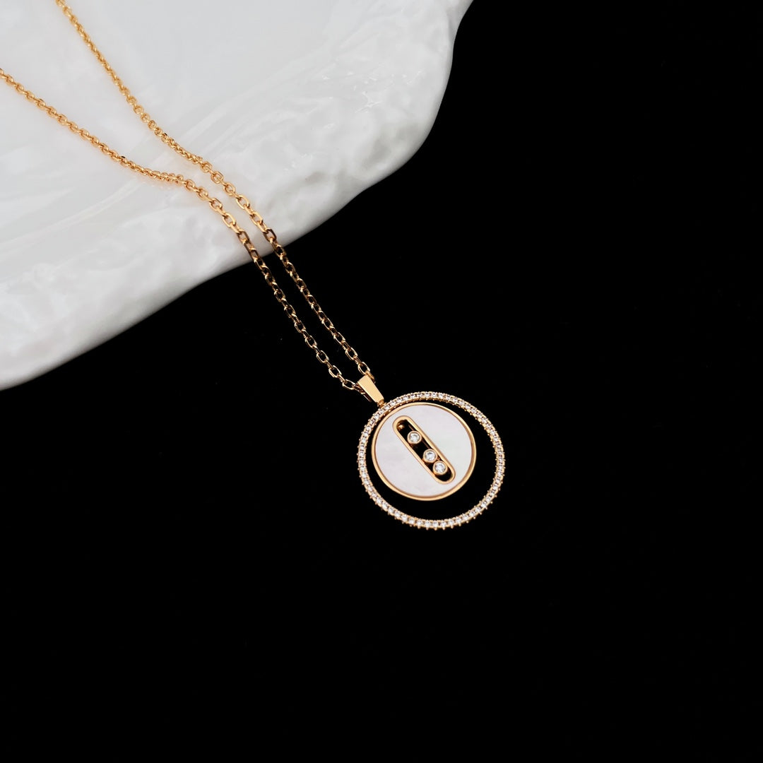 [AURORA]LUCKY MOVE MM NACRE BLANCHE DIAMOND NECKLACE