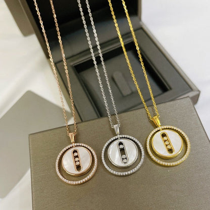 [AURORA]LUCKY MOVE MM NACRE BLANCHE DIAMOND NECKLACE