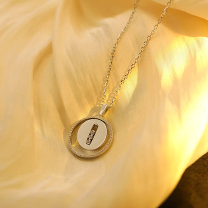 [AURORA]LUCKY MOVE MM SILVER DIAMOND NECKLACE