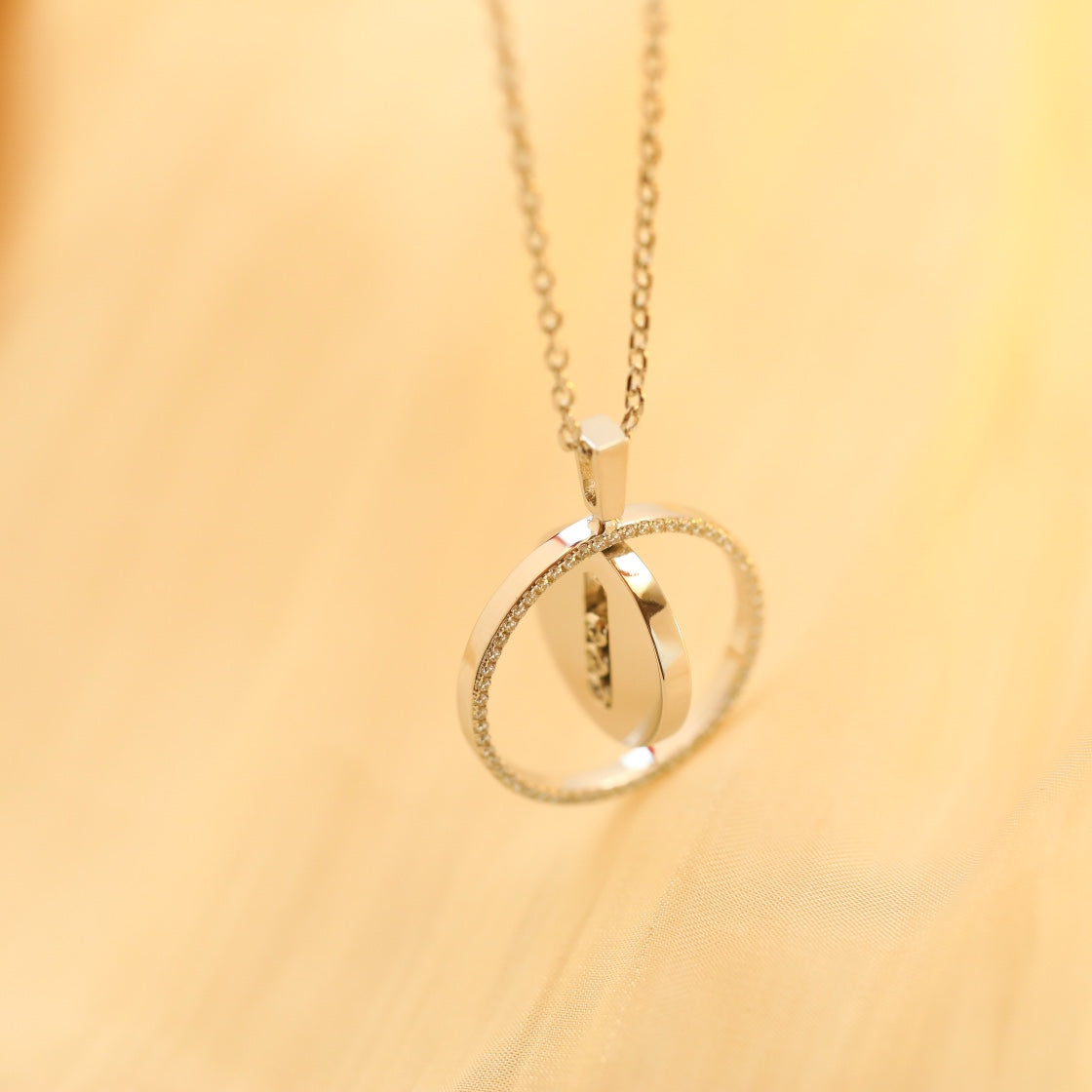 [AURORA]LUCKY MOVE MM SILVER DIAMOND NECKLACE