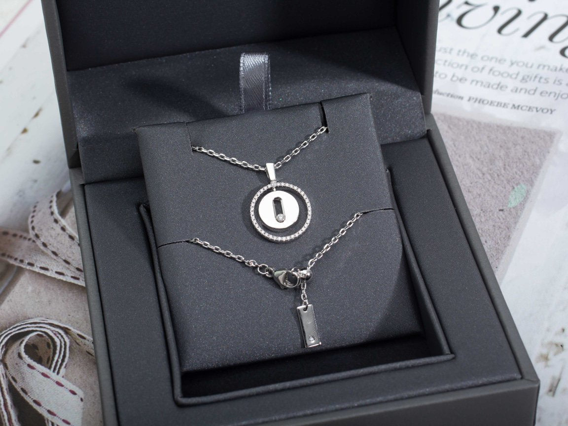 [AURORA]LUCKY MOVE PM NECKLACE SILVER DIAMOND