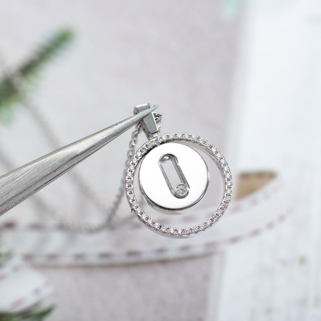 [AURORA]LUCKY MOVE PM NECKLACE SILVER DIAMOND