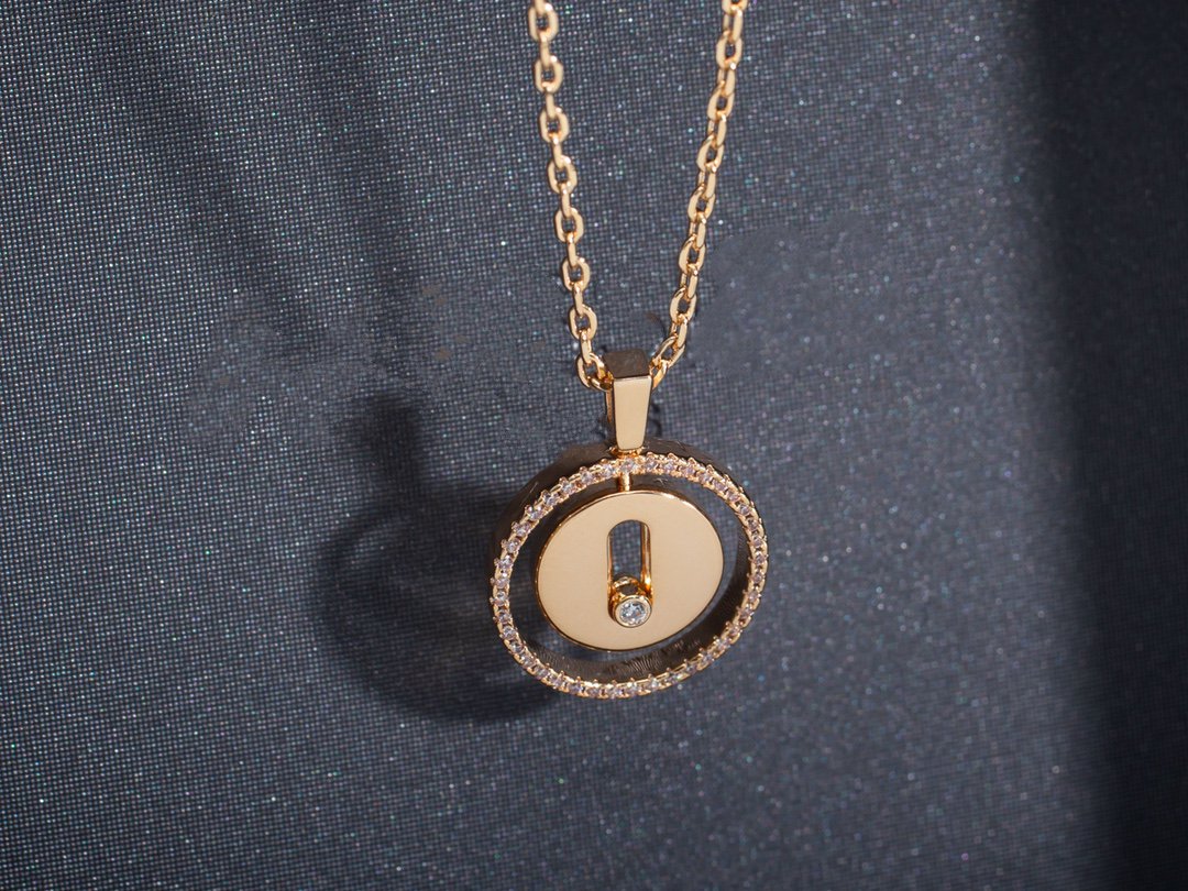 [AURORA]LUCKY MOVE PM NECKLACE PINK GOLD DIAMOND
